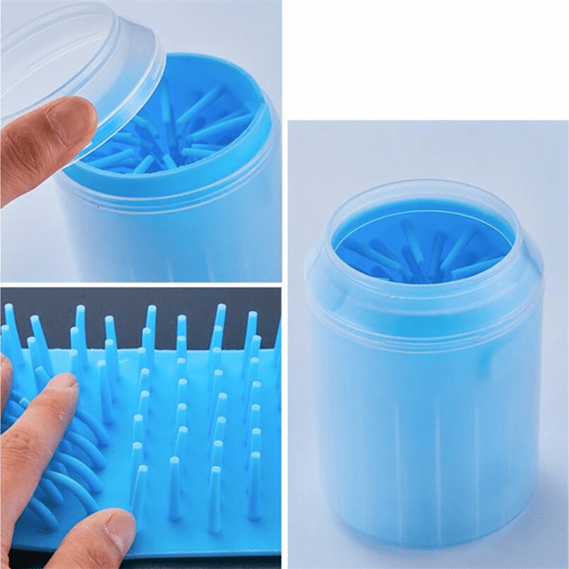 Silikoninis kačių letenų valymo puodelis Silikoninis letenų valymo puodelis