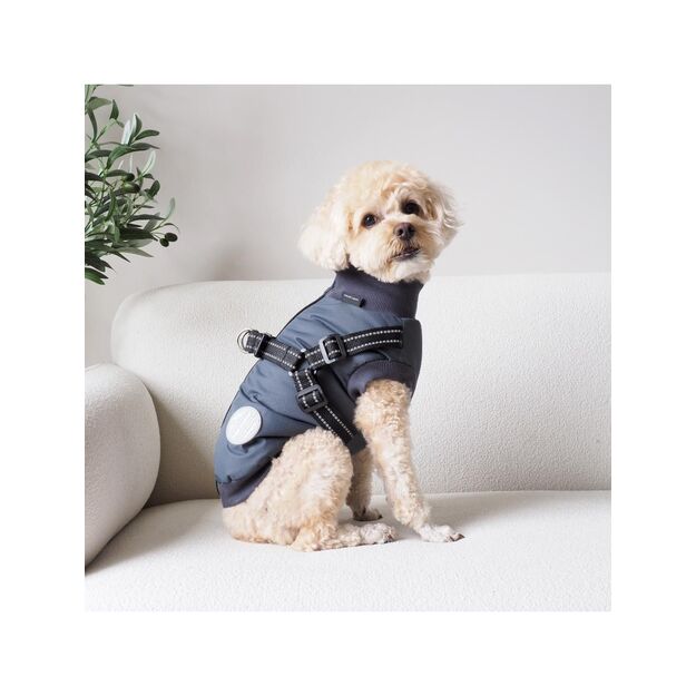 Nordic paws - Dogcoat Thor with harness 30cm - Anthracite - XS