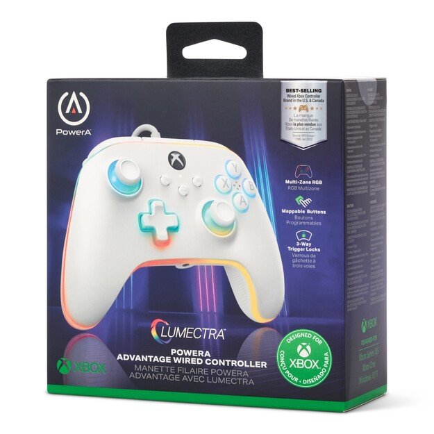 PowerA Advantage Wired Controller for Xbox Series X - S with Lumectra – White