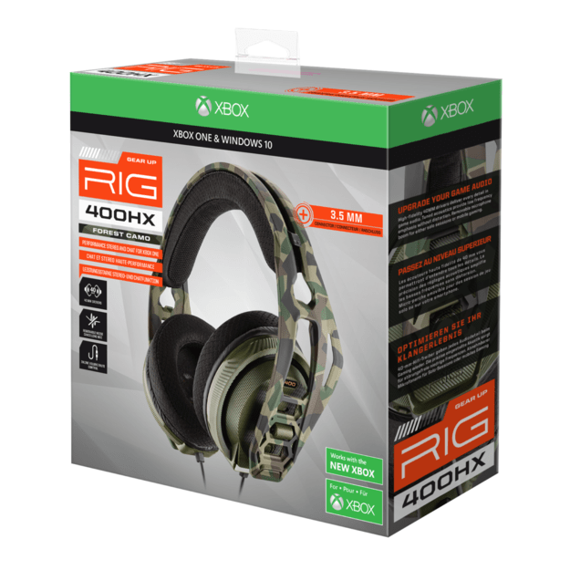 Nacon RIG 400HX Headset Camo Forest Wired PC/Mac, Mobile