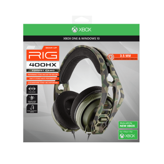 Nacon RIG 400HX Headset Camo Forest Wired PC/Mac, Mobile