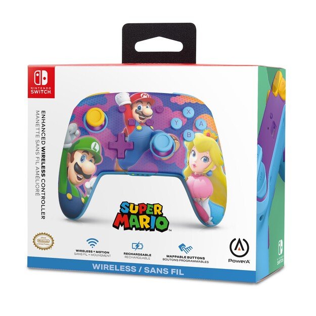PowerA Enhanced Wireless Controller - Color Splash Heroes Nintendo Switch)