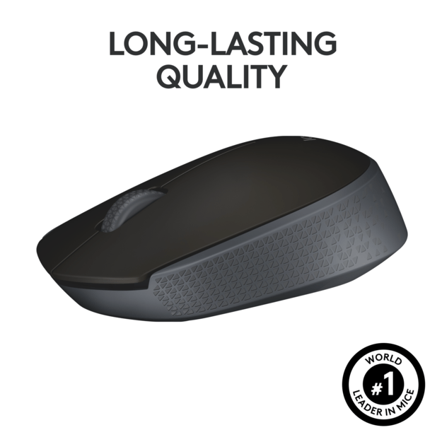 Logitech - M171 RF Wireless Optical 1000DPI Ambidextrous Black