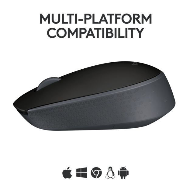 Logitech - M171 RF Wireless Optical 1000DPI Ambidextrous Black