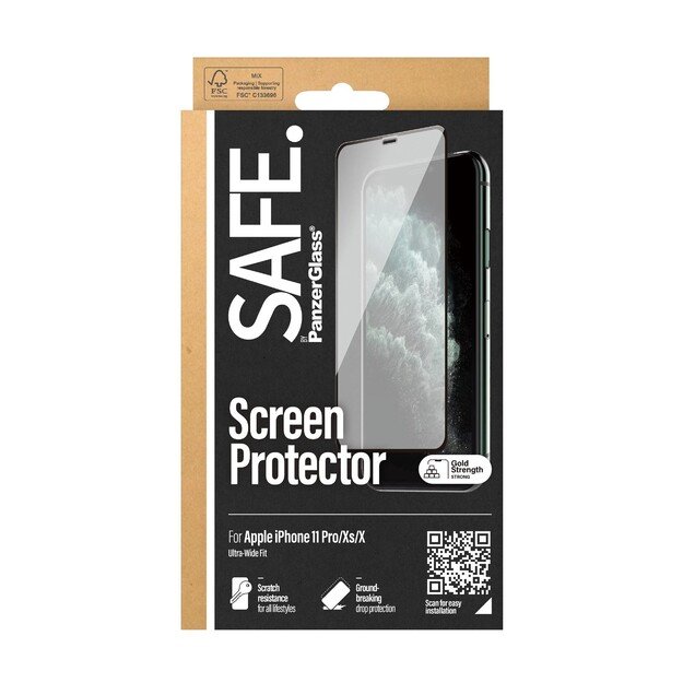 SAFE by PanzerGlass - Screen Protector Apple iPhone X, Xs - 11 Pro - Edge-to-Edge