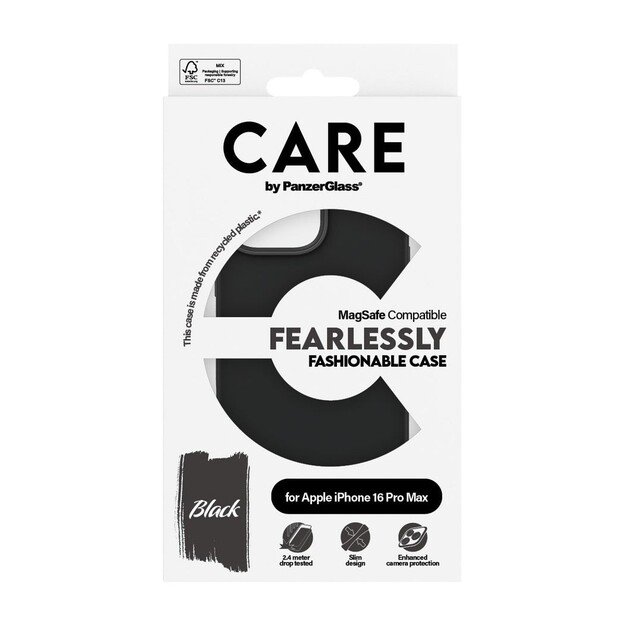 CARE by PanzerGlass - Case - Black w. MagSafe - iPhone 16 Pro Max