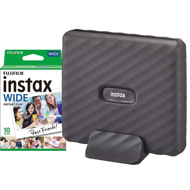Fuji - Instax Link Wide Printer (Gray) + 10 Shot Pack