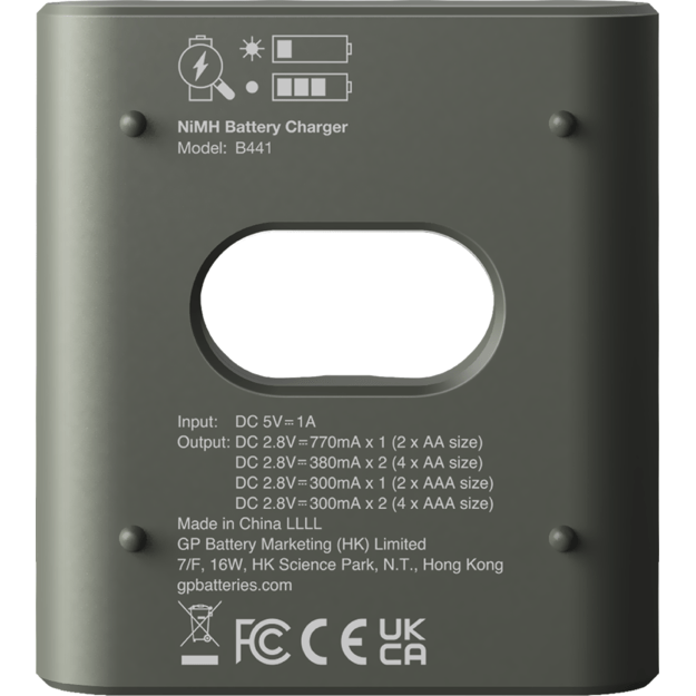 GP - ReCyko Everyday Battery Charger, B441 (USB), incl. 4 x AA 2100 mAh Batteries