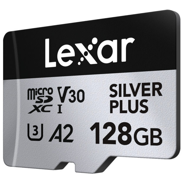 Lexar - microSDXC Professional SILVER Plus UHS-I/U3/A2/4K R205/W150 (V30) - SILVER - 128GB