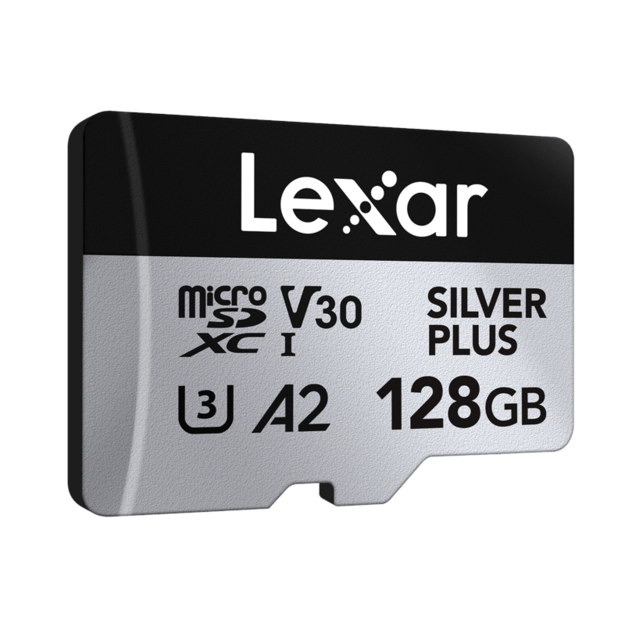 Lexar - microSDXC Professional SILVER Plus UHS-I/U3/A2/4K R205/W150 (V30) - SILVER - 128GB