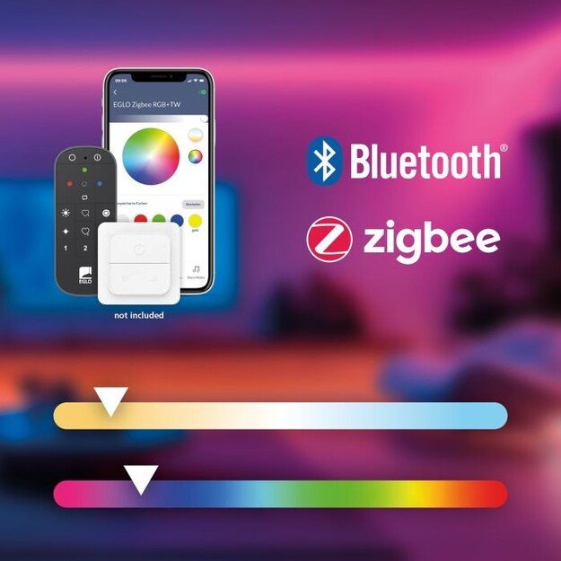 EGLO - Fraioli-Z long table pendant black - RGB + TW - Zigbee, Bluetooth