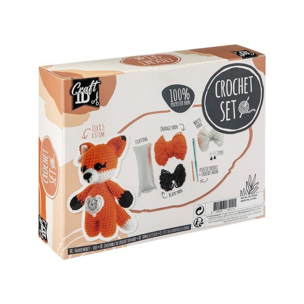 Craft ID - Crochet kit fox, 13x8.5x17cm - (K-CR1700/GE)