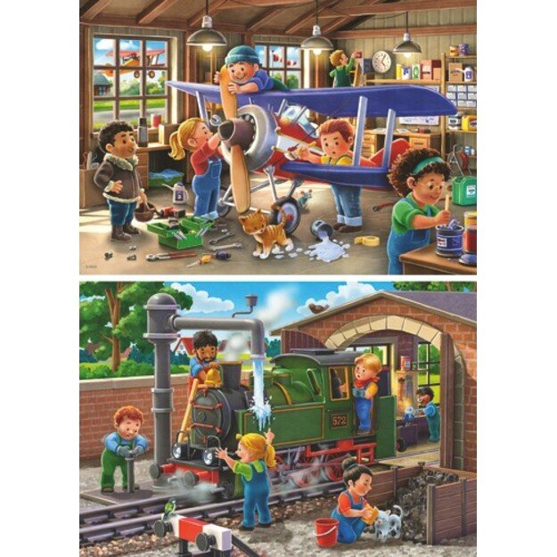 Ravensburger - Airplane & Train Repairs 2x24p - (12004044)