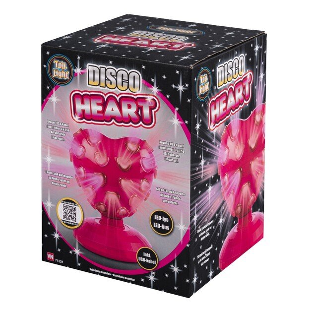3-2-6 - Heart Disco ball with LED light (71221)