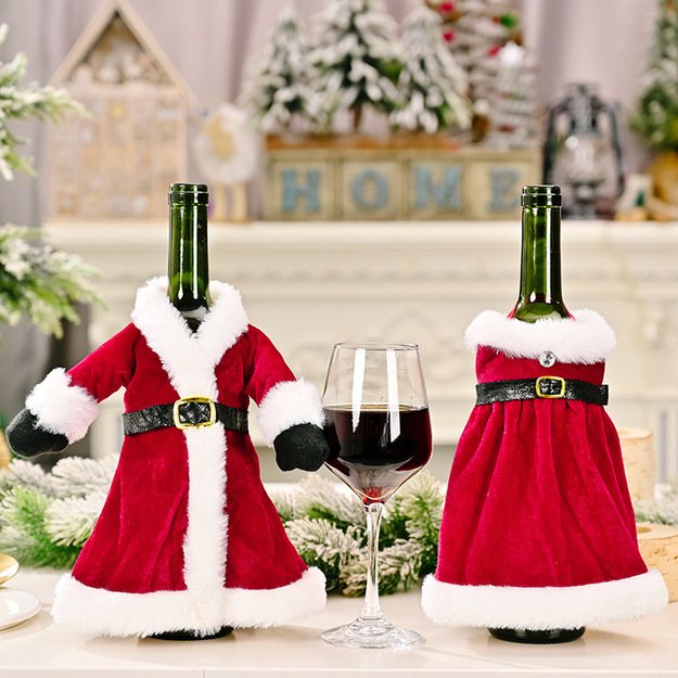 ŚWIĄTECZNY POKROWIEC NA WINO BUTELKĘ ETUI ŚWIĄTECZNE UBRANKO KOSTIUM  14