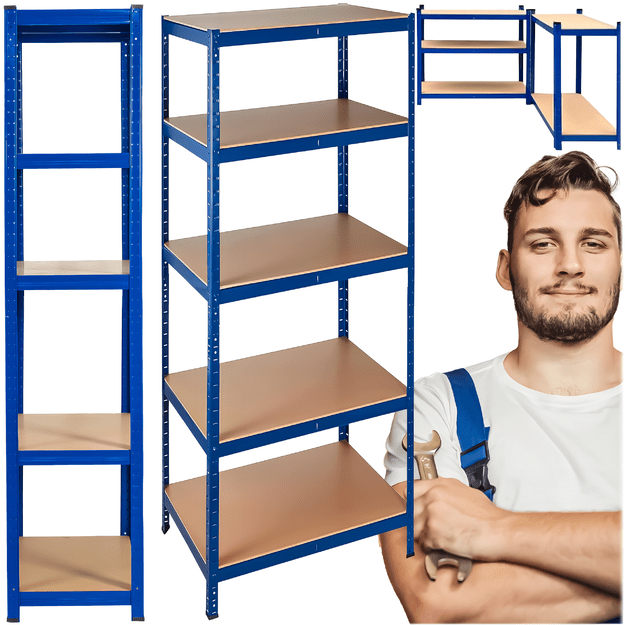 REGAŁ MAGAZYNOWY NIEBIESKI 180x90x40 GARAŻOWY GARAŻ PIWNICA MAGAZYN 875 kg 1