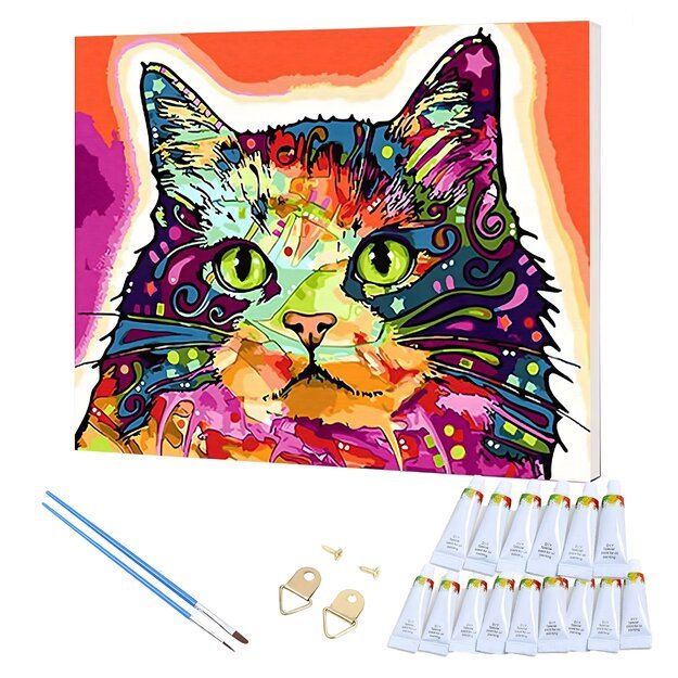 Tapyba skaičiais paveikslas su rėmeliu „pasidaryk pats“ rinkinys teptukai dažų drobė 30x40