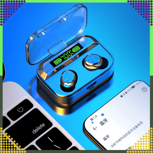 Słuchawki Bezprzewodowe Douszne Bluetooth Powerbank Dotykowe Etui BT + 30