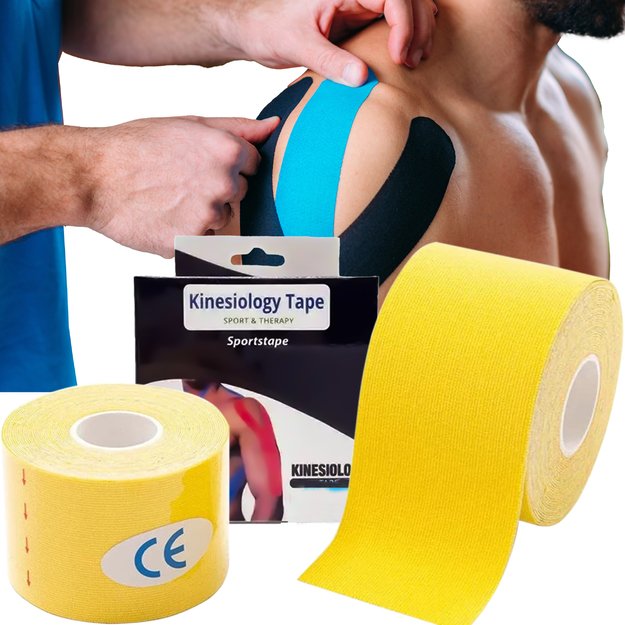 PLASTRY TAPE TEJPY KINESIOTAPING TEJP TAŚMA KINESIO SPORT PRO 5MX5CM 