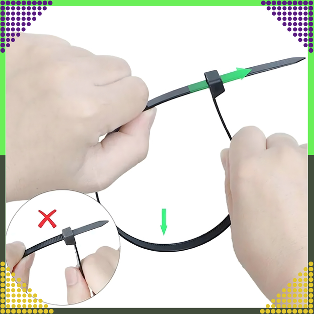 Izturīgas kabeļu saites, klipši, kabeļu saites, melnas kabeļu saites, 4x100mm, 50 gab.