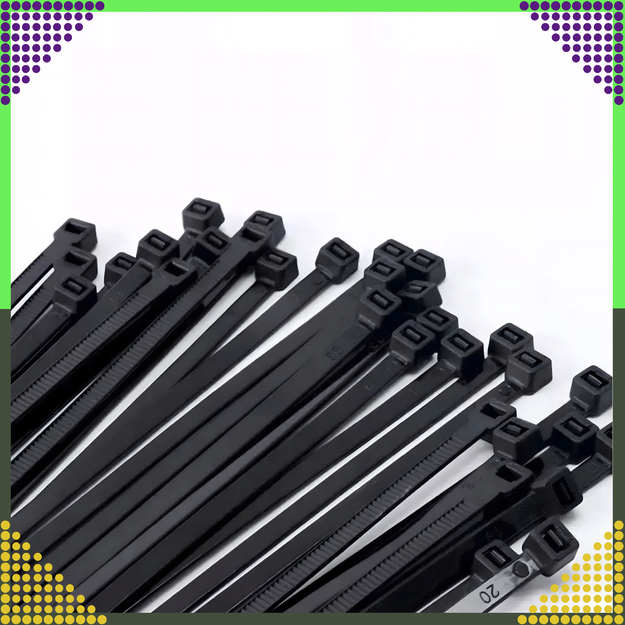 Izturīgas kabeļu saites, klipši, kabeļu saites, melnas kabeļu saites, 4x100mm, 50 gab.