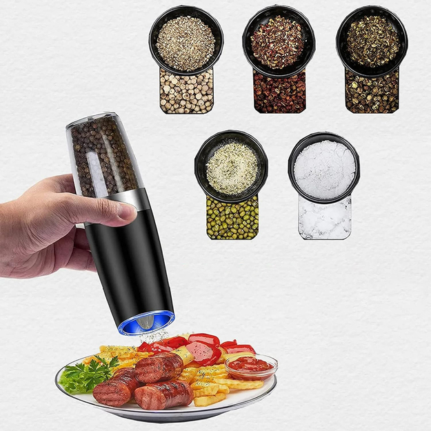 2 elektrisko gravitācijas dzirnaviņu komplekts sālim, pipariem un garšvielām