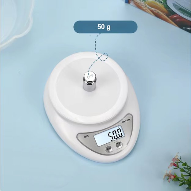 Elektroniczna Waga Kuchenna Precyzyjna LCD z Miską Tara 5g 5000g/0,1g 26