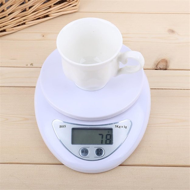 Elektroniczna Waga Kuchenna Precyzyjna LCD z Miską Tara 5g 5000g/0,1g 29
