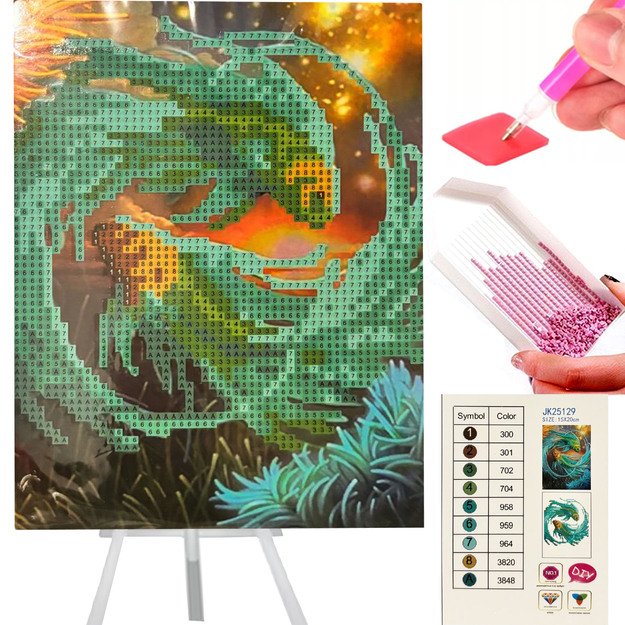 DIAMOND PAINTING HAFT DIAMENTOWY MOZAIKA ZESTAW SZTALUGA 15x20cm DLA DZIECI