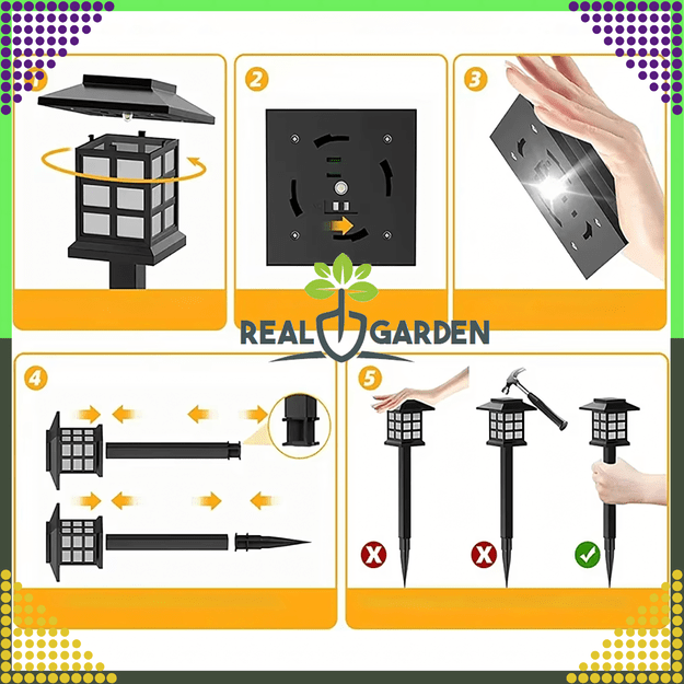 2 x Lampa Ogrodowa Solarna Led Domek Latarnia Wbijana Ozdobna Dekoracyjna 2