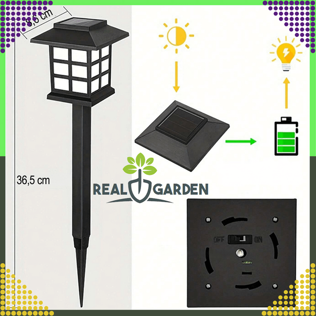 2 x Lampa Ogrodowa Solarna Led Domek Latarnia Wbijana Ozdobna Dekoracyjna 1