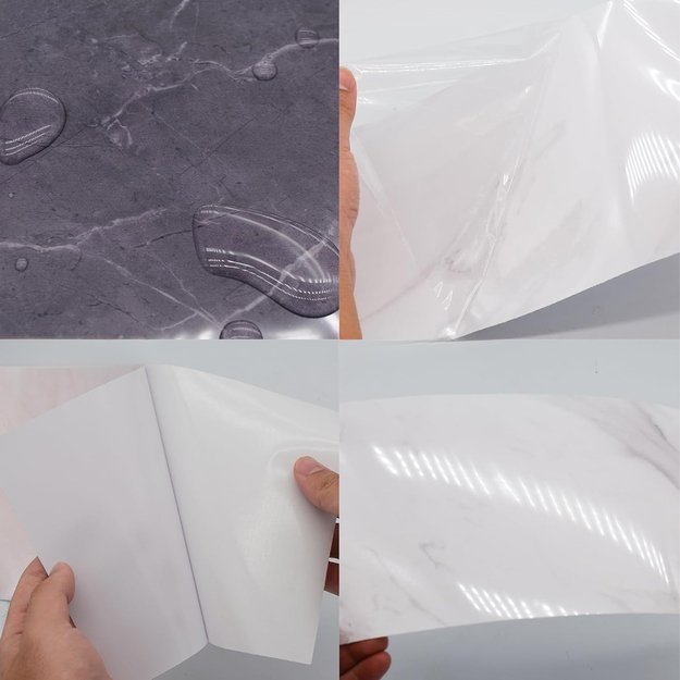 TAPETA SAMOPRZYLEPNA PANELE PŁYTKI ŚCIENNE NAKLEJKI MARMUR 30X15CM 16SZT  4