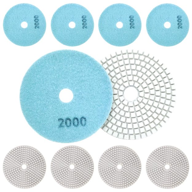 10x Tarcza Diamentowa Polerska 80mm do Szlifowania Gresu Płytek Na Rzep 2000 19