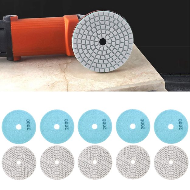 10x Tarcza Diamentowa Polerska 80mm do Szlifowania Gresu Płytek Na Rzep 2000 20