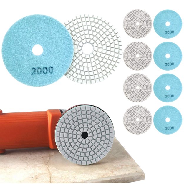 10x Tarcza Diamentowa Polerska 80mm do Szlifowania Gresu Płytek Na Rzep 2000 18