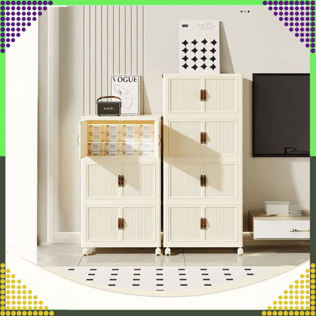 Spintelės laikymo lentyna plastikinė organizatoriaus sulankstoma laikymo dėžė