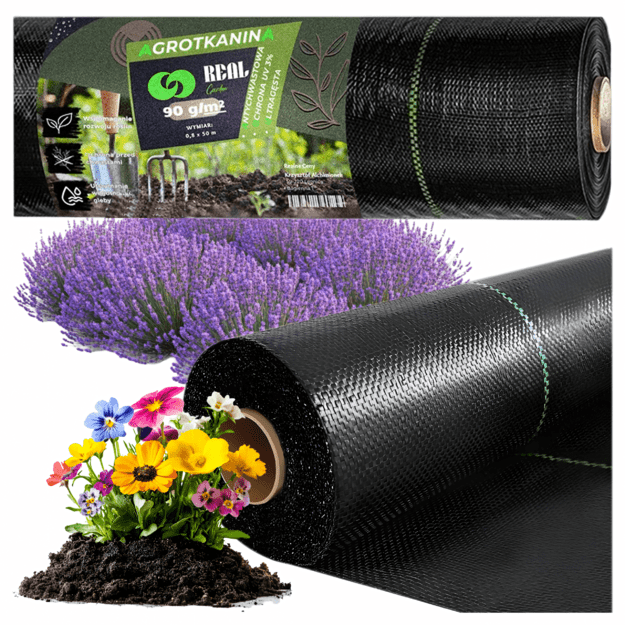 Agrotextile 90g 0.8x50m Black UV Agrotextile Anti-weed Mat