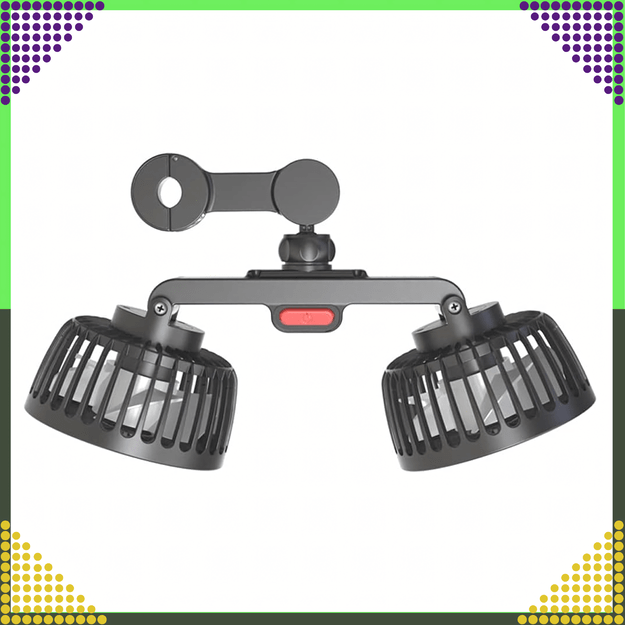 Wentylator Samochodowy Wiatrak Obrotowy Podwójny do Auta Mocny 360° USB 3