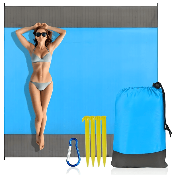 Koc Plażowy Piknikowy Mata Plażowa na Kemping Wodoodporna 210 x 200 cm Duża