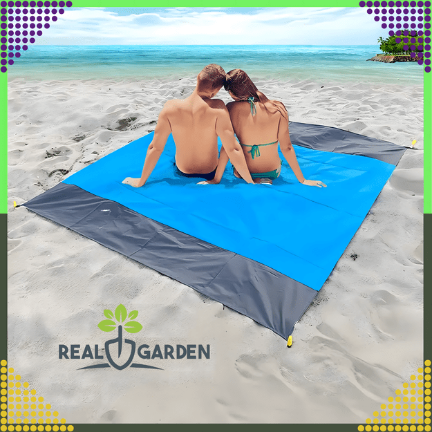 Koc Plażowy Piknikowy Mata Plażowa na Kemping Wodoodporna 210 x 200 cm Duża 29