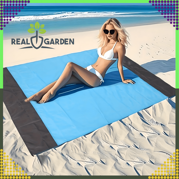 Koc Plażowy Piknikowy Mata Plażowa na Kemping Wodoodporna 210 x 200 cm Duża 30
