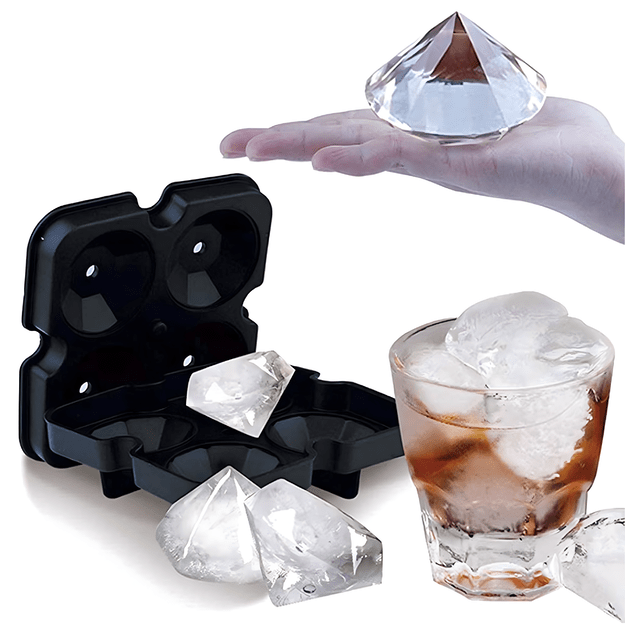 Forma Foremka do Kostek Lodu Lód Silikonowa Diamenty Duża XL na 4 szt 4