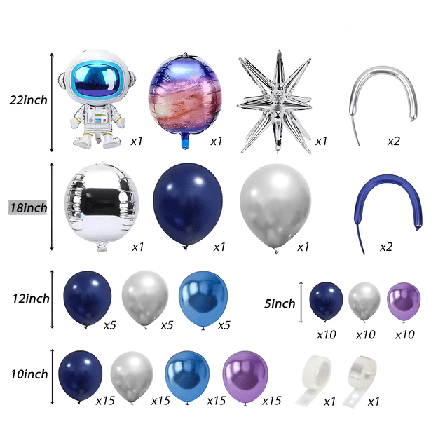 Girlanda Balonowa Zestaw Balonów na Urodziny Astronauta 108 ele 13
