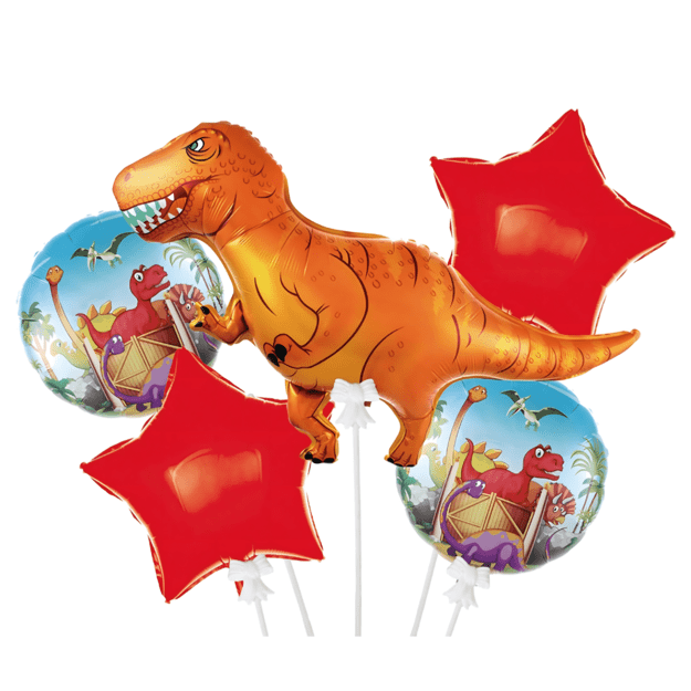 Dinosaur Birthday Balloons Set for Birthdays, Parties, 5 pcs