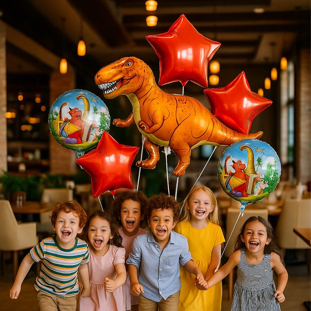 Zestaw Balonów Urodzinowych Dinozaur na Urodziny Urodzinowe Przyjęcia 5 szt 8