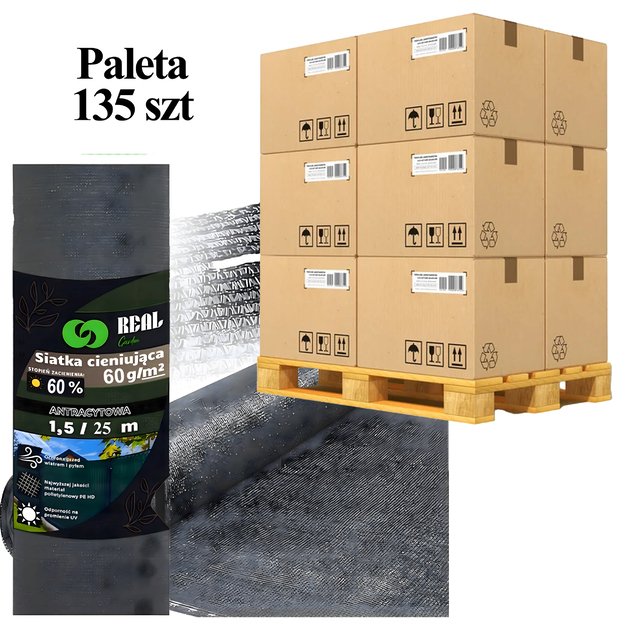 135x Siatka Cieniująca 1,5x25m Maskująca Osłona na ogrodzenie Płot 60g 