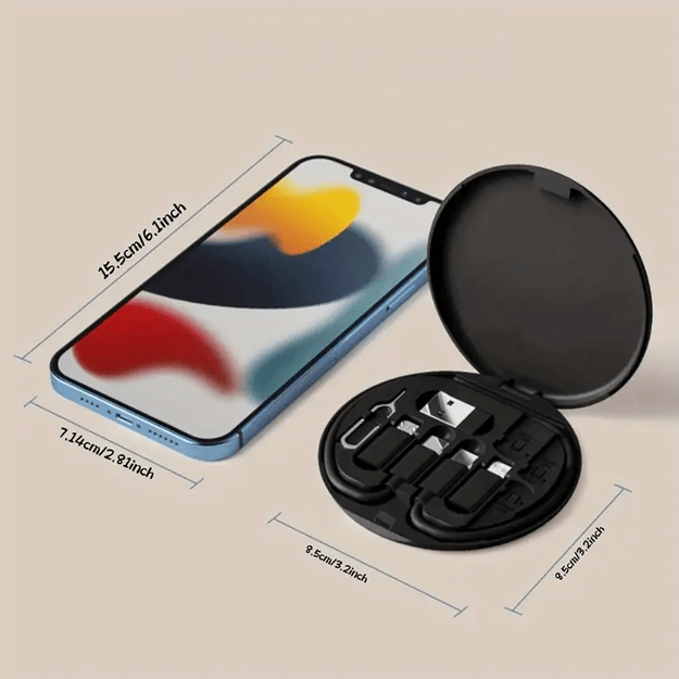 Organizer 5w1 Podróżny do Telefonu Przejściówki USB-C Lighting Micro USB-A  3