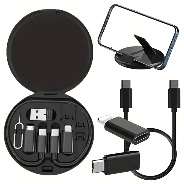 Organizer 5w1 Podróżny do Telefonu Przejściówki USB-C Lighting Micro USB-A 
