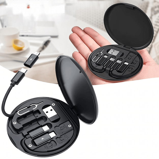 Organizer 5w1 Podróżny do Telefonu Przejściówki USB-C Lighting Micro USB-A  8