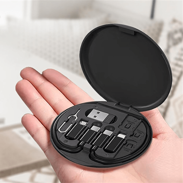 Organizer 5w1 Podróżny do Telefonu Przejściówki USB-C Lighting Micro USB-A  10
